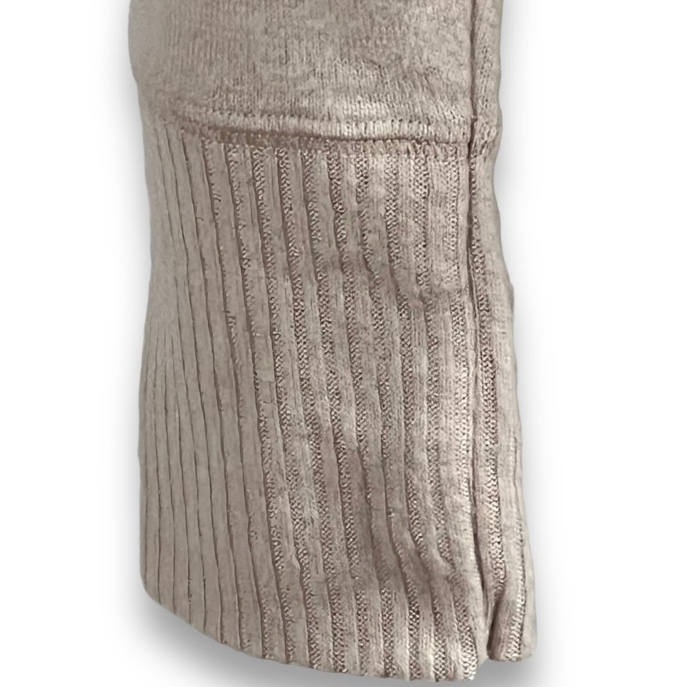 Abercrombie Fitch Bodysuit Tie Front V Neck Beige Small Clean Girl Minimalist - Picture 6 of 11